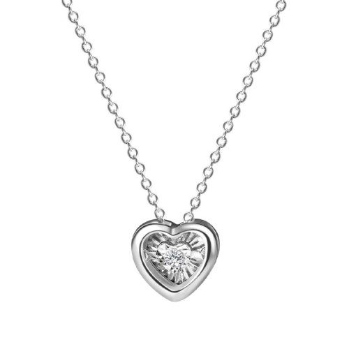 S925 Sterling Silver Zircon Necklace Female Heart-shaped Short Clavicle Chain Korean Simple Temperament Love Pendant MlA2173