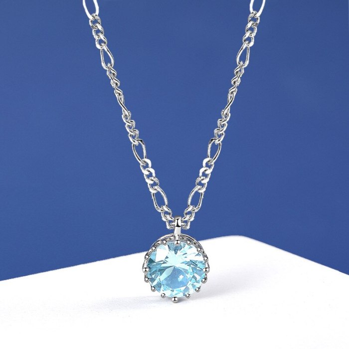 New Ocean Heart S925 Sterling Silver Necklace Korean Clavicle Chain Female Pendant Christmas Gift Mla2155