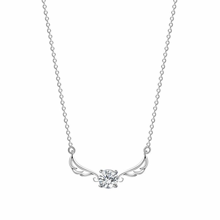 S925 Pure Silver All The Way There Is Your Zircon Necklace Korean Version of Small Fresh Antlers Item MlA2030