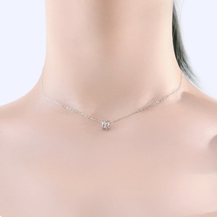 S925 Sterling Silver Small Waist Necklace Female Korean New Autumn and Winter Versatile Clavicle Chain Pendant MlA1983