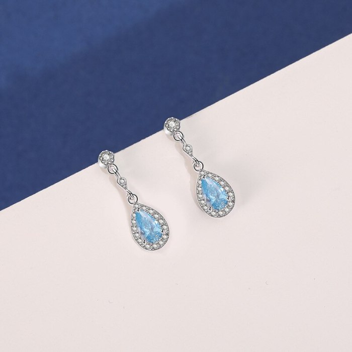 S925 Sterling Silver Stud Earrings Female Korean Fashion Creative Diamond Zircon Drop Earrings MlE2107