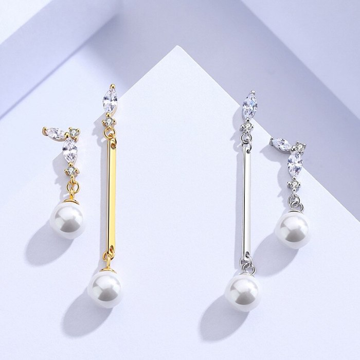 Korean Temperament Micro Set Earrings for Women's New Fashion S925 Sterling Silver Small Fashion Pearl Earrings Mle2198