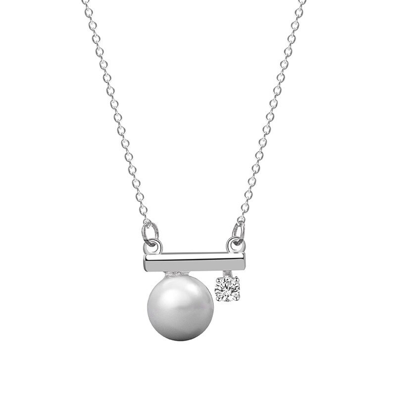 S925 Pure Silver Pearl Creative Necklace Pendant Women's Fashion Korean Silver Mla2065