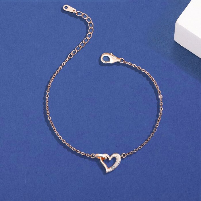 S925 Pure Silver Korean Version Love Bracelet Female Diamond-encrusted Ring Wrist Ornament Wholesale MlL502