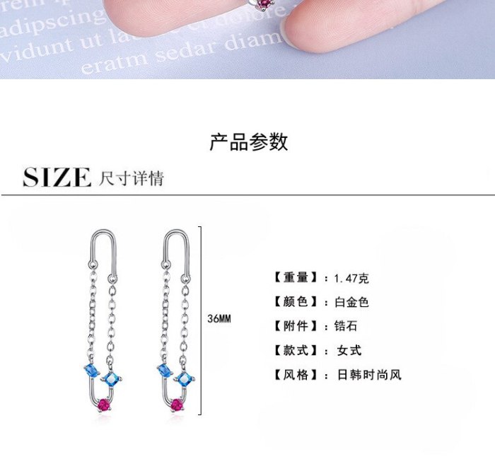 Geometric Circle Small Earrings Female Inlaid with Zirconium Drill Pin Temperament Simple Personality Earrings XzED906