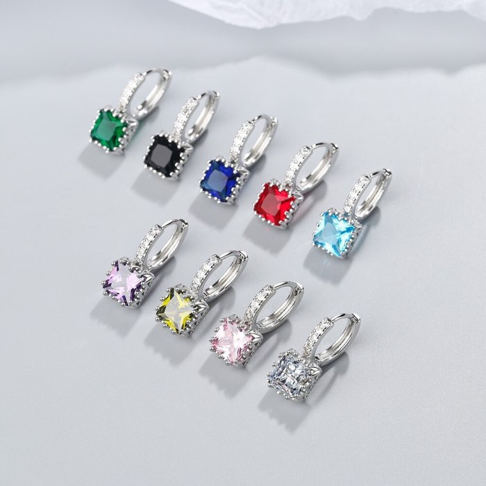 Korean Style Small and Fresh Cubic Zircon Earrings with Simple and Sweet Full Diamond Earrings XzEH612