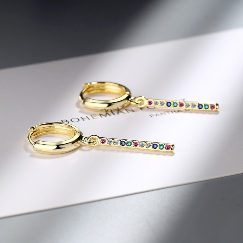 Korean Style Earrings Simple Personality Long Geometric Zirconium Diamond Earrings Female Temperament Tassel Earrings XzEH601