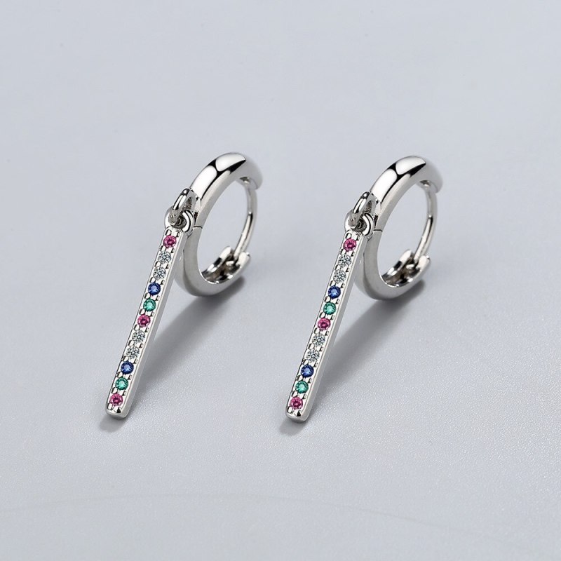 Korean Style Earrings Simple Personality Long Geometric Zirconium Diamond Earrings Female Temperament Tassel Earrings XzEH601