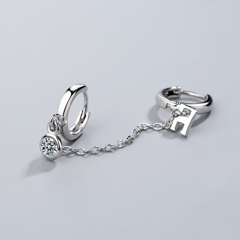 Double Pierced Earrings with Zirconium Earrings New Fashion Trendy Earrings Korean Temperament Earrings Female XzEH602