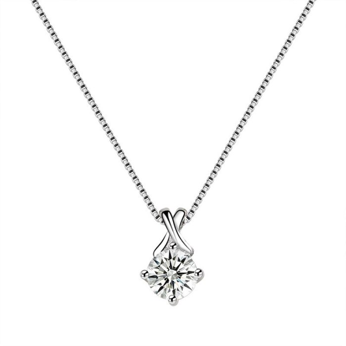 S925 Sterling Silver Zircon Pendant Female Necklace Pendant Jewelry Fashion Korean-Style Necklace Mla1828