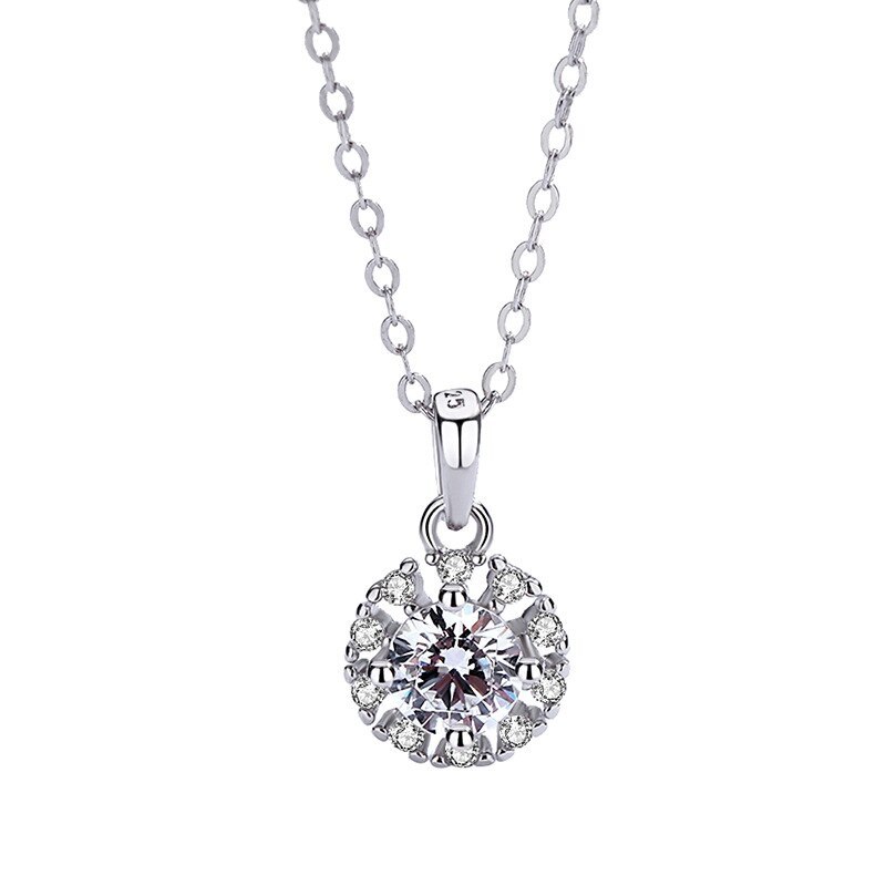 S925 Sterling Silver Inlaid Zircon Necklace Pendant Female Accessories Wholesale MlA1816
