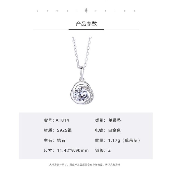 Korean Version of S925 Sterling Silver Micro-inlaid Flower Necklace Zircon Pendant Fashion Simple Clavicle Chain Pendant MlA1814