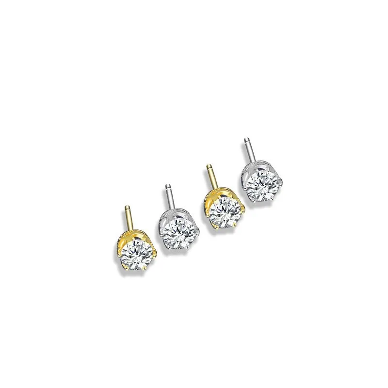 S925 Sterling Silver Crown Earrings Japan and South Korea Six Prong Earrings MlE2272