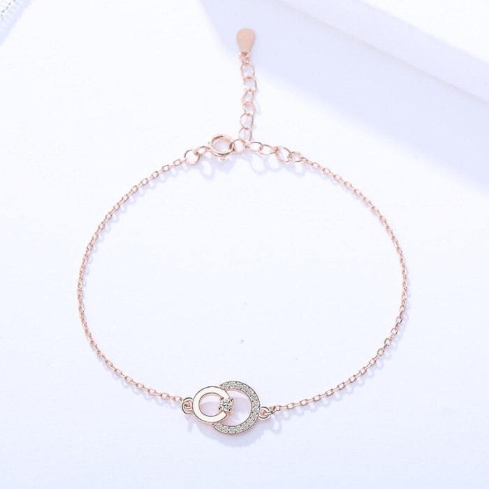 S925 Sterling Silver Jewelry Female Korean Version All-match Single-layer Jewelry Irregular Geometric Bracelet MlL052L