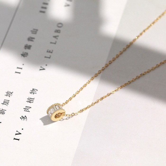 S925 Sterling Silver Necklace Female Korean Version Simple and Versatile Electroplating Personality Geometric Necklace MlA1985