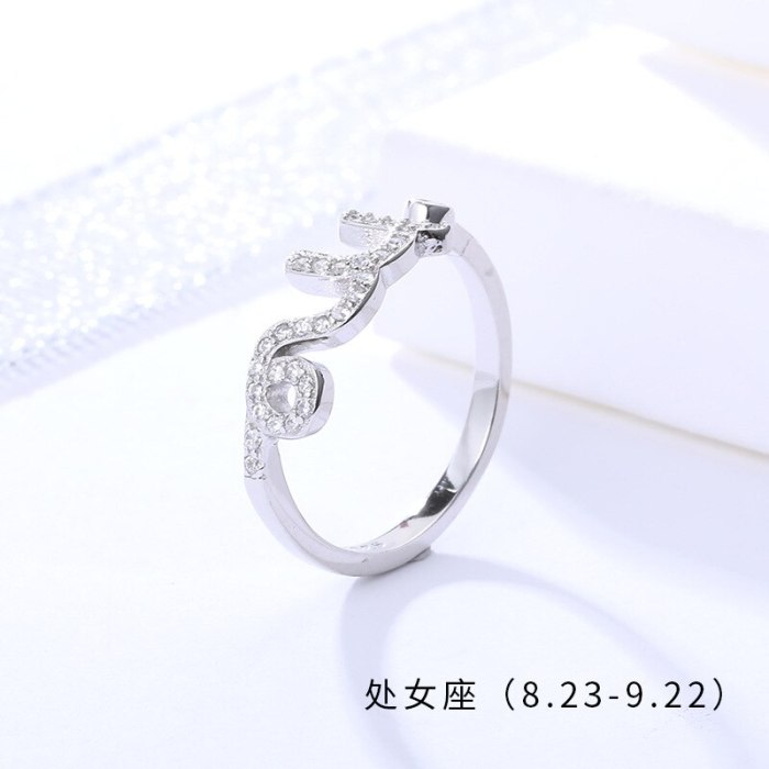 S925 Sterling Silver 12 Constellations Ring Women's Fashion Korean Creative Ring Mlk239