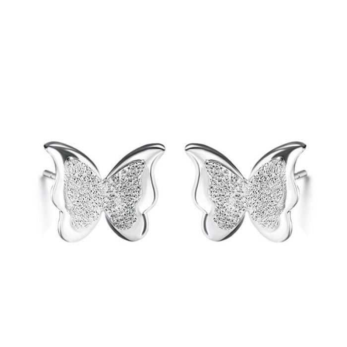 S925 Sterling Silver Jewelry Set Women's Necklace Butterfly Necklace Pendant Small Fresh Earrings Tremella Mla339