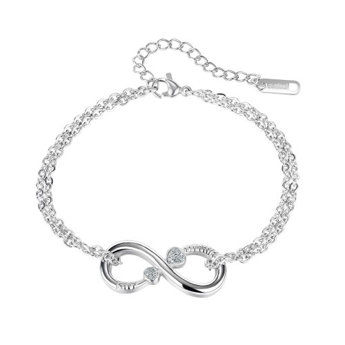 Ins Design Fashion Simple Figure 8 Bracelet Girlfriends Stainless Steel Inlaid Zircon Jewelry Gb1141