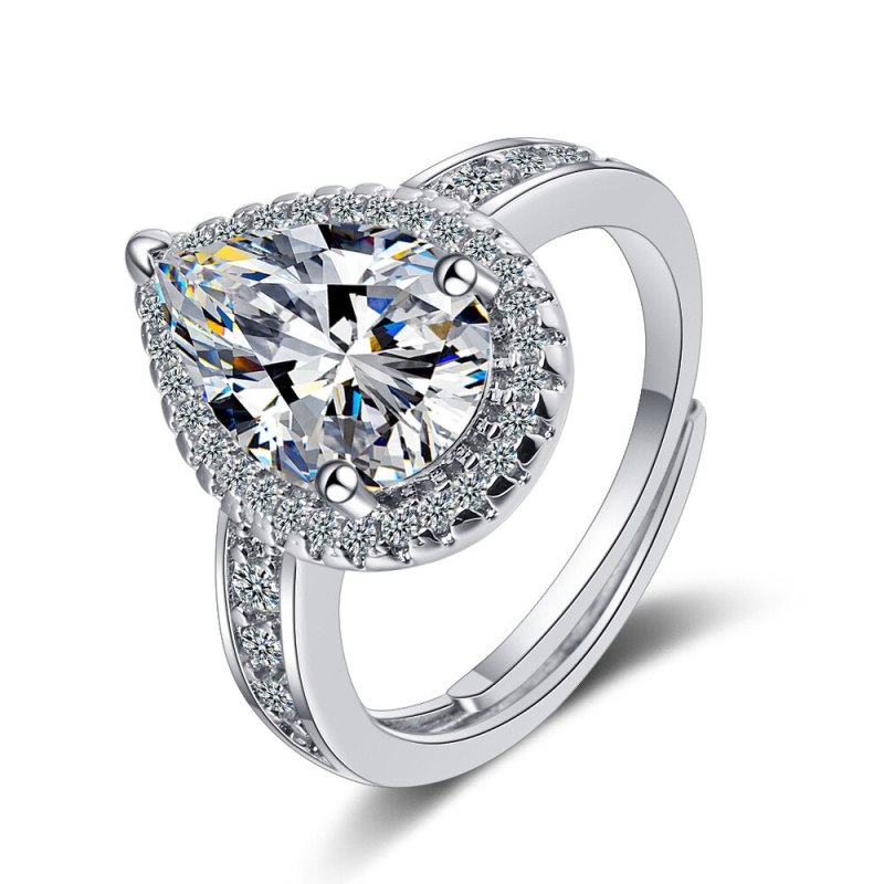 Korean Version Ring Women Square Zirconium Diamond Wide Face Women Ring Jewelry XzJZ358