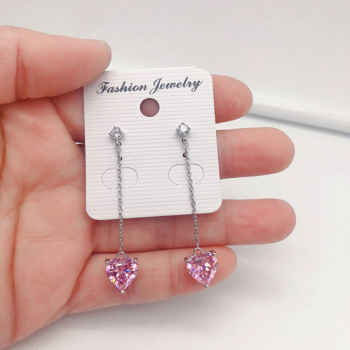 Love Heart-shaped Earrings Pink Girly Heart Simple Temperament Earrings S925 Sterling Silver Needle Earrings QxWE1619