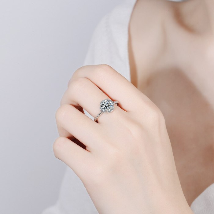 Korean Style Wedding Flash Zirconium Diamond Ring Lively Fashion Temperament Ring Female Ring XzJZ359