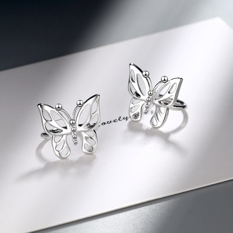Butterfly Ear Clip Without Pierced Ears Female Korean Style Fashion Ear Clip Temperament Sweet Girl Ear Jewelry XzEH605