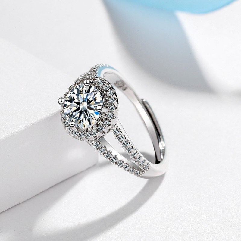 Korean Style Ins Wind Ring Women's Zirconium Diamond Wide Face Ring Bracelet XzJZ355