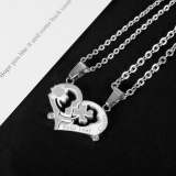 2021 New Love Stitching Pendant Niche Design Fashion Simple Couple Stainless Steel Necklace Gb1937