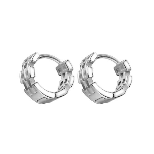 Korean Style Personalized Retro Simple All-Match Circle Stainless Steel Stud Earrings for Girlfriend Gb672