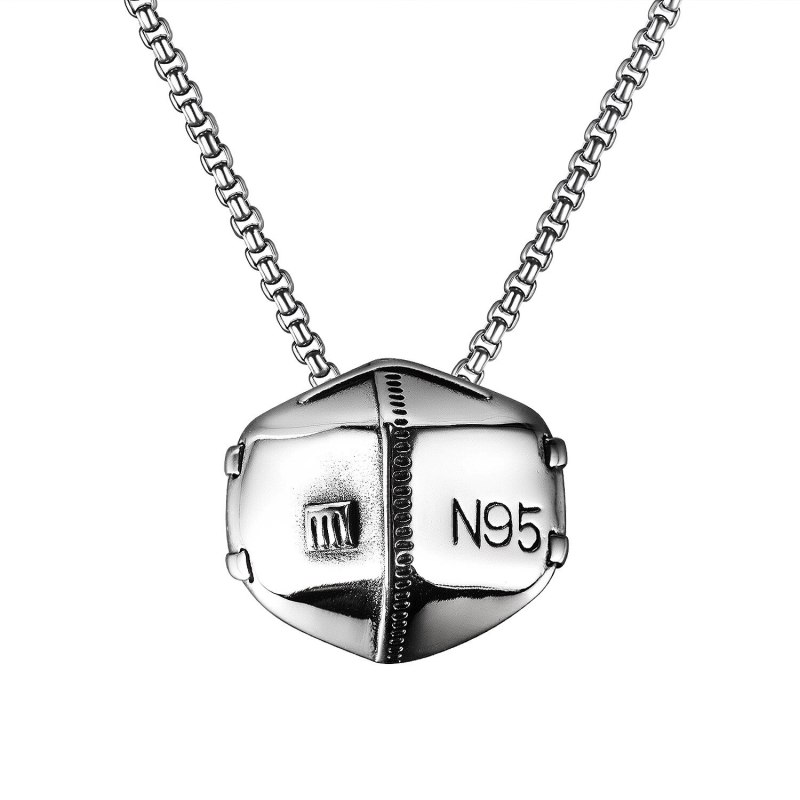 New Titanium Steel Mask Pendant Street Hip Hop Fashion Personality Classic Stainless Steel Necklace Gb1930