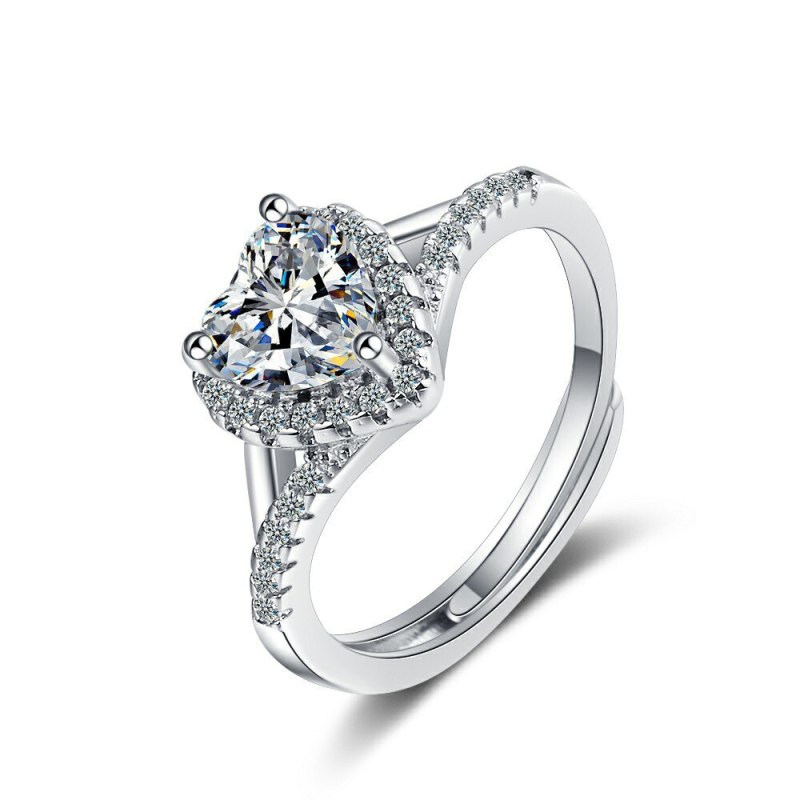 Flash Zirconium Diamond Ring Open Mouth Design Fashionable Temperament Ring Women's Ring Bracelet Xzjz376