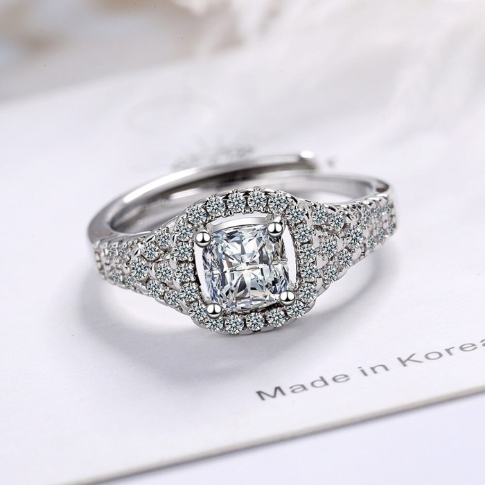 Flash Zirconium Diamond Ring Open Mouth Design Fashionable Temperament Ring Women's Ring Bracelet Xzjz386