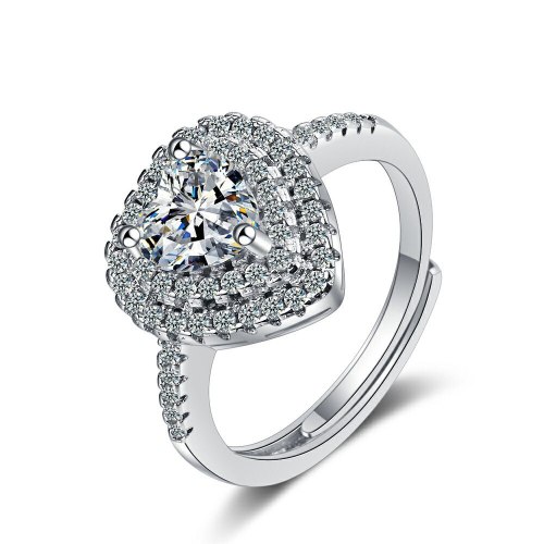 Flash Zirconium Diamond Ring Open Mouth Niche Design Fashionable Temperament Ring Women's Ring Bracelet Xzjz382