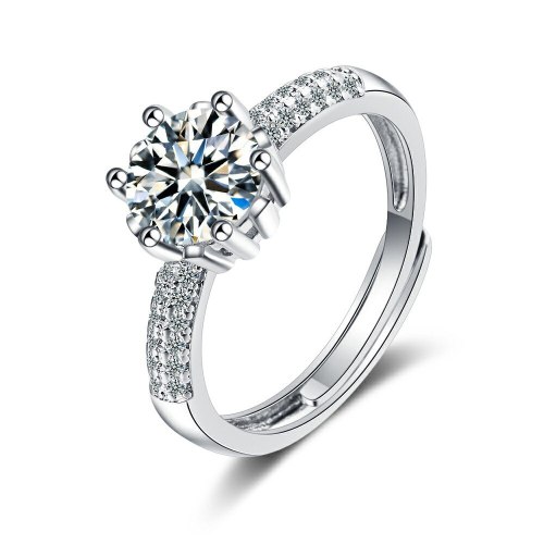Flash Zirconium Diamond Ring Open Mouth Design Fashionable Temperament Ring Women's Ring Bracelet Xzjz374