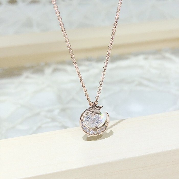 Korean Fashion Moon XINGX Necklace Simple Temperament Douyin Online Influencer Clavicle Chain Female Ornament Hy442