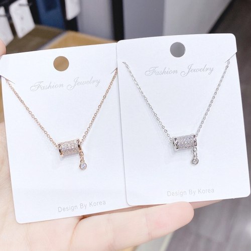 2021 New Necklace Small Waist Hollow Tassel Circle Rotating Pendant Clavicle Chain Necklace Female Jewelry