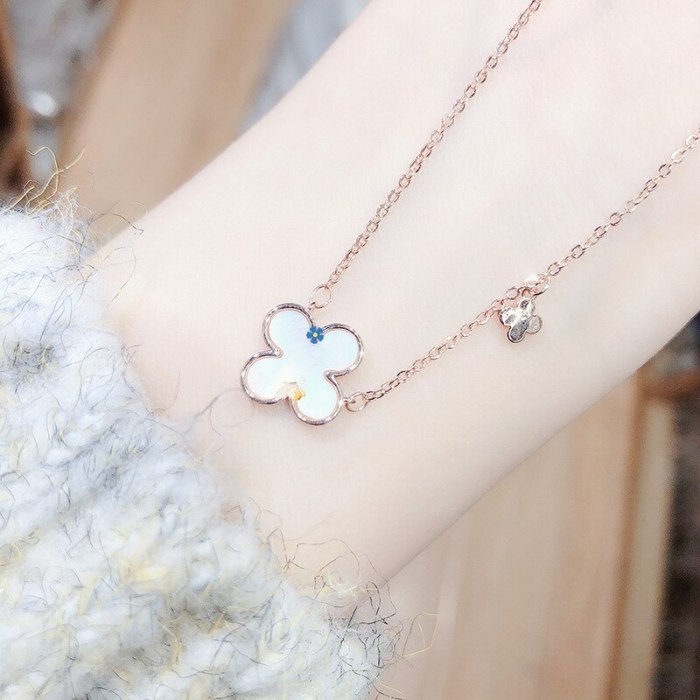 Four-Leaf Clover Single-Sided Necklace  Women's Fritillary Necklace Korean Necklace hy032