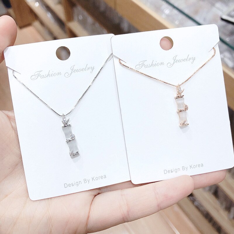 Korean Style Fashion Bamboo Necklace Women's Fashion Pendant Clavicle Chain Necklace Jewelry