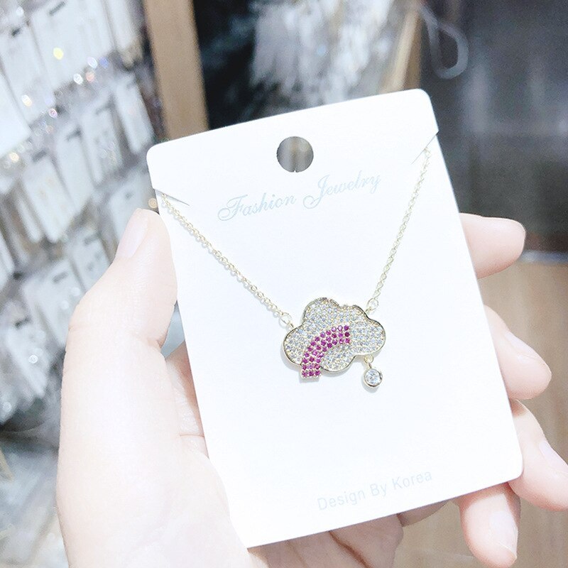 Korean Style Personalized Design Rainbow Necklace Versatile Trendy Female Necklace Student Jewelry Wholesale