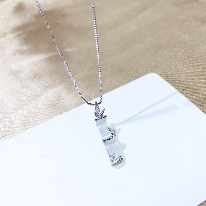 Korean Style Fashion Bamboo Necklace Women's Fashion Pendant Clavicle Chain Necklace Jewelry