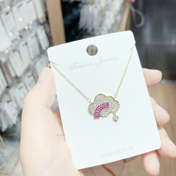 Korean Style Personalized Design Rainbow Necklace Versatile Trendy Female Necklace Student Jewelry Wholesale