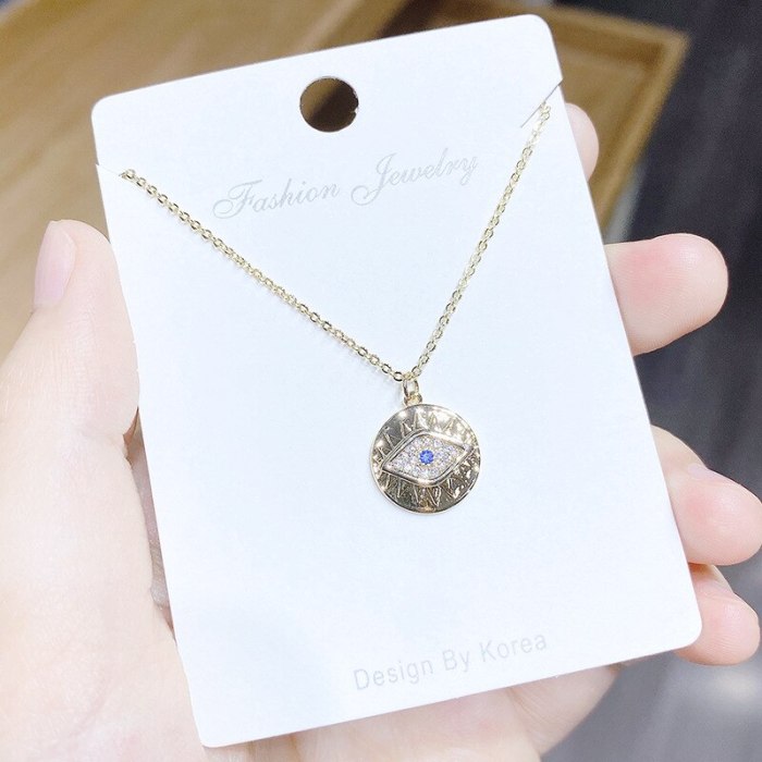 3A Zircon Personality Devil's Eye Necklace Female Jewelry Clavicle Chain 14K Gold Necklace Female Jewelry Wholesale Yhx391