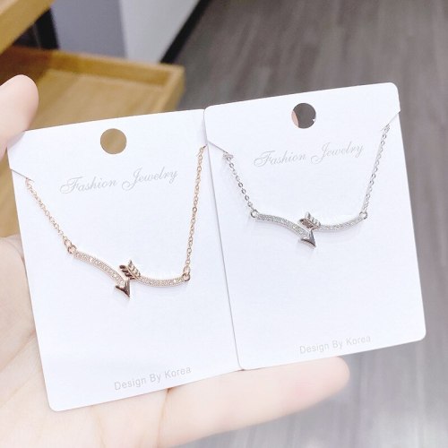 New Aishen Arrow Necklace Female Copper-Plated Real Gold Necklace Taigang Necklace Female Jewelry Ornament Yh485