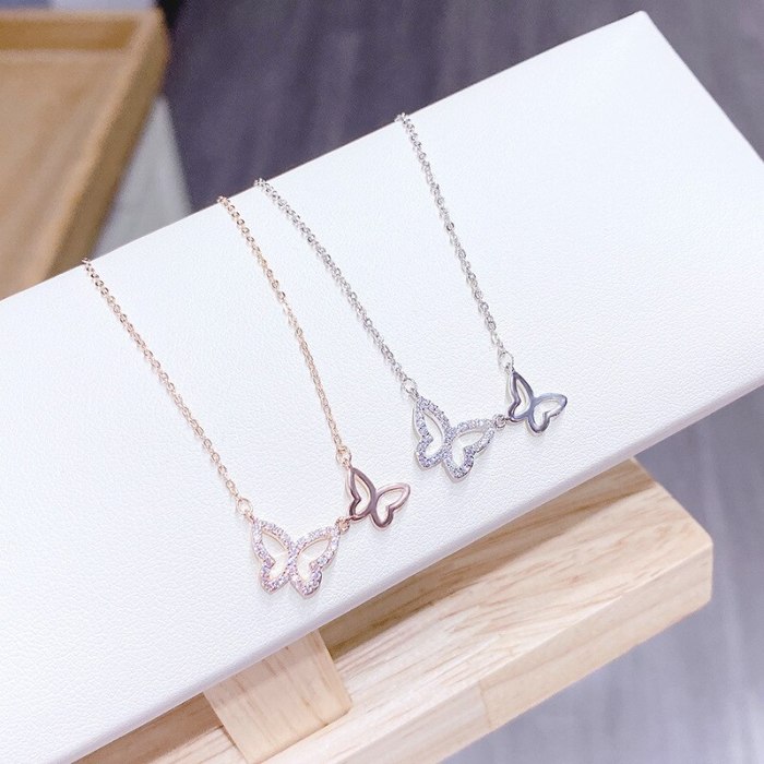 Fashion Butterfly Necklace Women's Clavicle Chain Pendant Korean Style Women's Necklace Ornament Wholesale