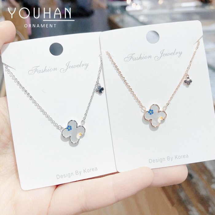 Four-Leaf Clover Single-Sided Necklace  Women's Fritillary Necklace Korean Necklace hy032