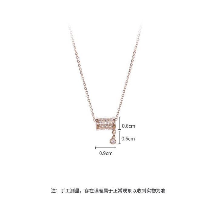 2021 New Necklace Small Waist Hollow Tassel Circle Rotating Pendant Clavicle Chain Necklace Female Jewelry