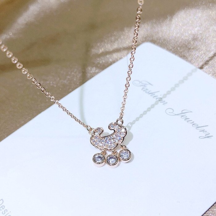 Korean Trendy Long Life Lock Necklace Colorfast Fashionable Elegant All-Match Clavicle Chain Female Necklace Accessories Jewelry