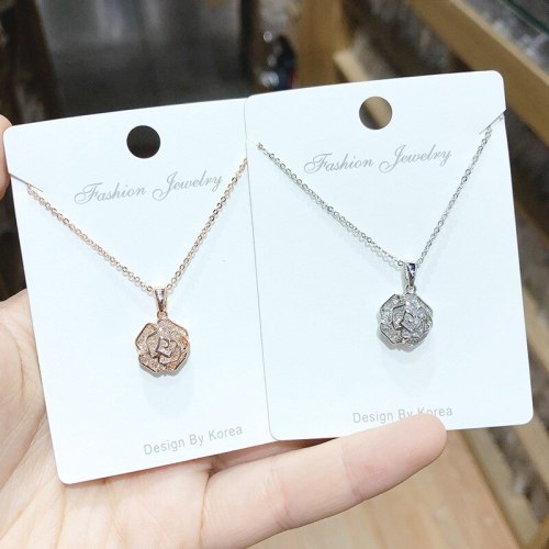 Korean Style Fashion Retro Rose Ins Necklace Simple Clavicle Chain Women's Necklace Jewelry Wholesale