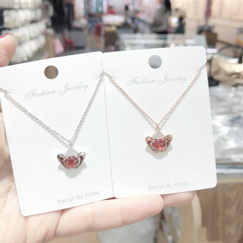 Women's Korean-Style Lucky Ingot Necklace Clavicle Chain Fashion Short Women's Pendant Necklace Wholesale