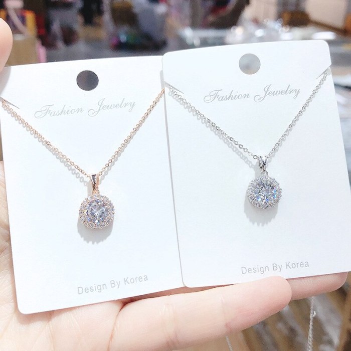 3A Zircon Necklace Personalized Female Clavicle Chain Pendant Necklace Women's Jewelry